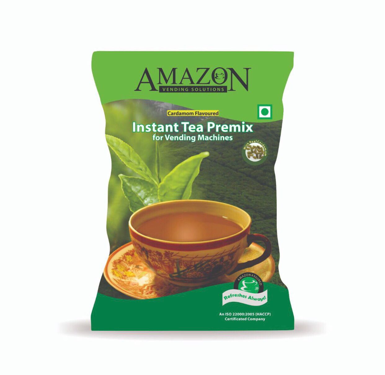 Atlantis - Amazon 3 in 1 Instant Tea Premix Powder Cardamom 1 Kg for Vending Machine