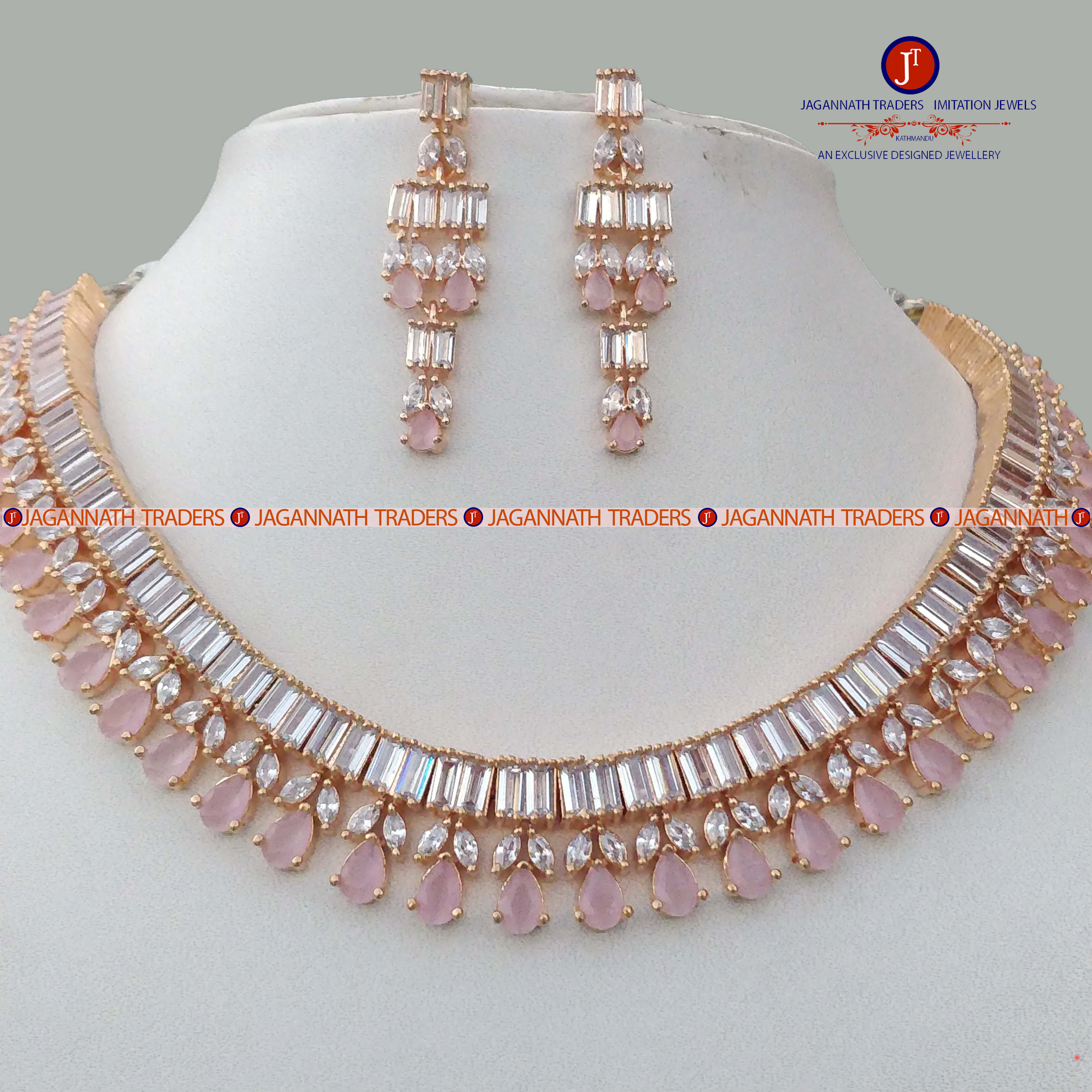 Amerian Diamond Neck Set With Earring For Women