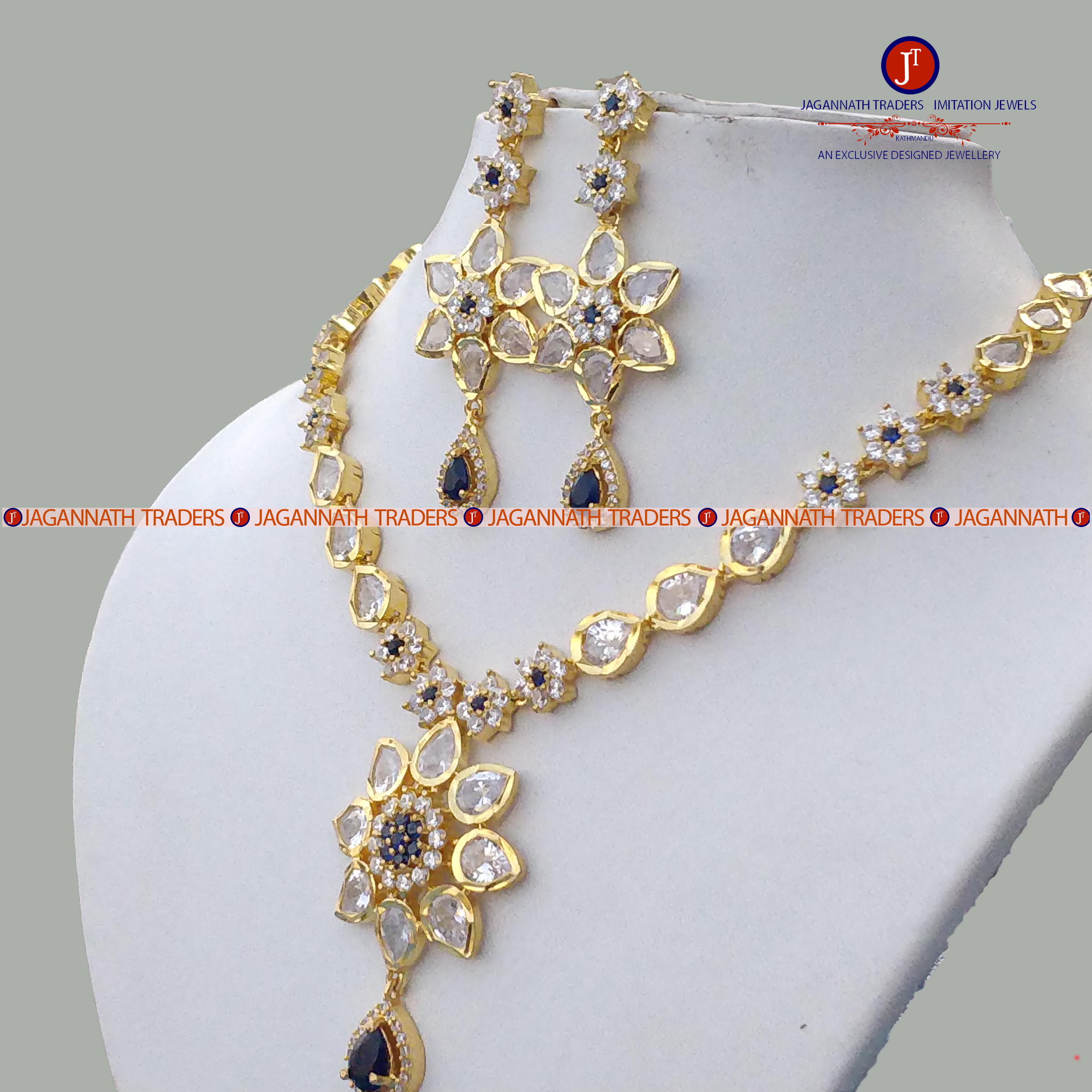 Amerian Diamond Neck Set With Earring For Women
