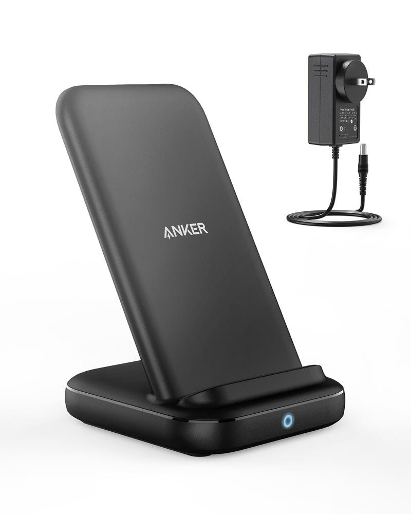 Anker 3-in-1 Multi-Device Wireless Charging Station, PowerWave 10 Stand with 2 USB-A Ports, for iPhone SE, 11, 11 Pro, XS Max, XR, XS, X, 8, 8 Plus, Galaxy S20, S10, S9, S8, 36W Power Supply Included