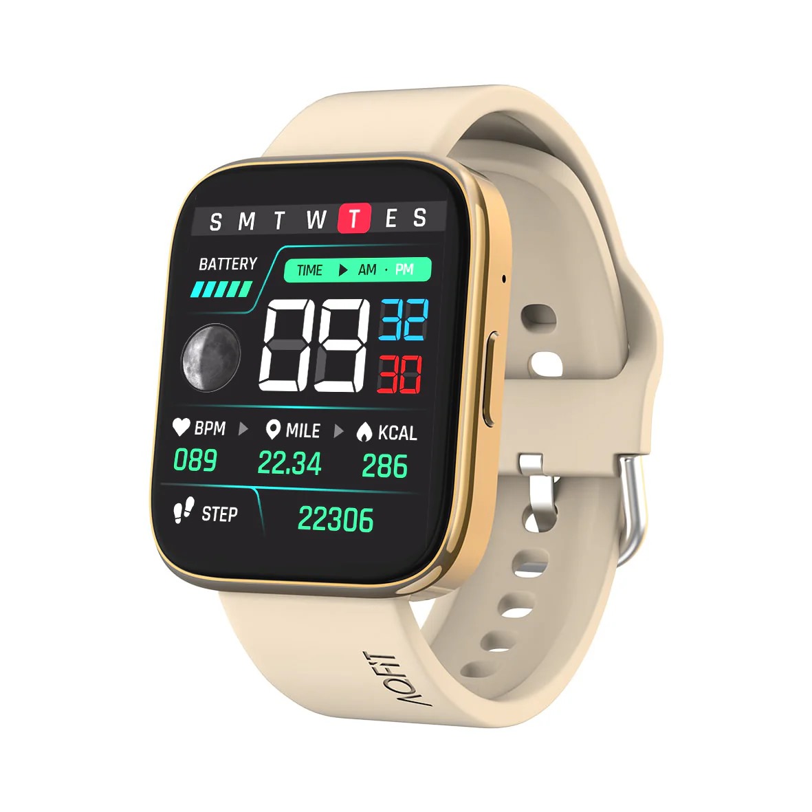 AQFIT W9 Quad BT Calling with Voice Assistant Smartwatch-Gold