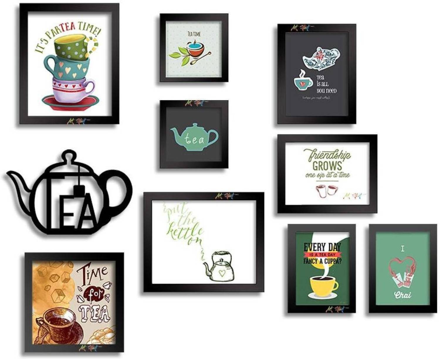 I Love Tea - Mix Size Set of 9 Photo Frames