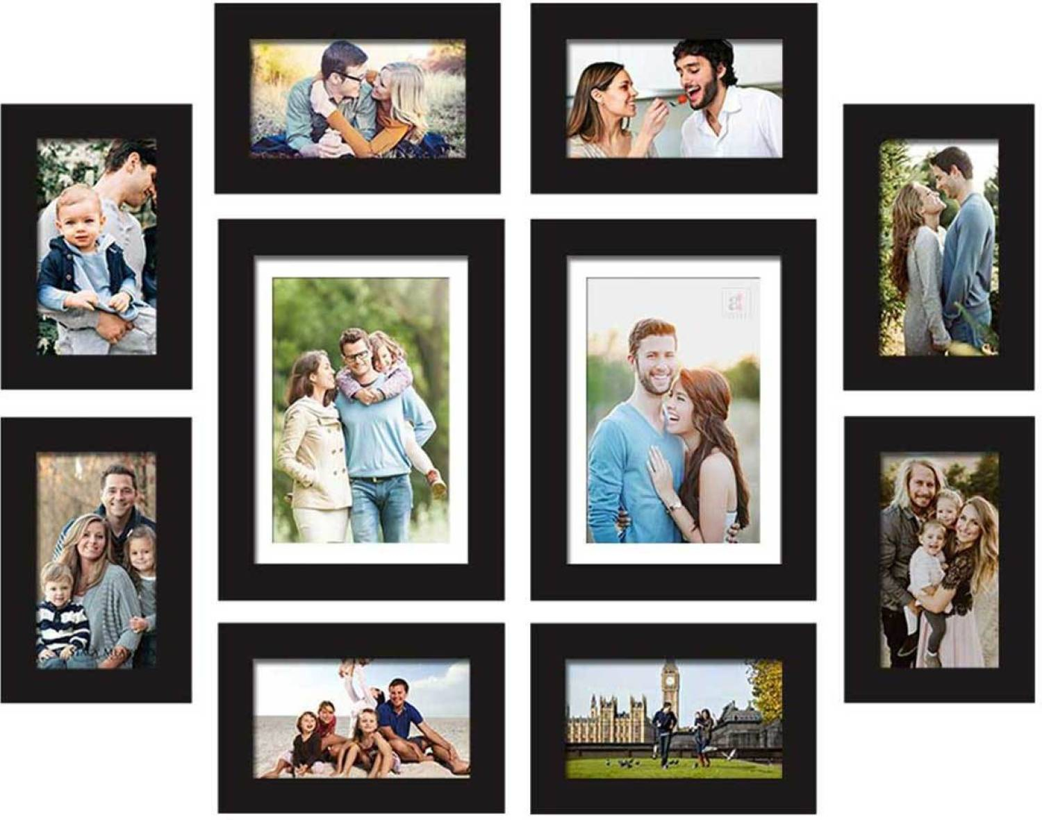 Art Street Set of 10 Black Wall Photo Frame, Picture Frame for Home Decor with Free Hanging Accessories (Size - 4x6, 6x8)