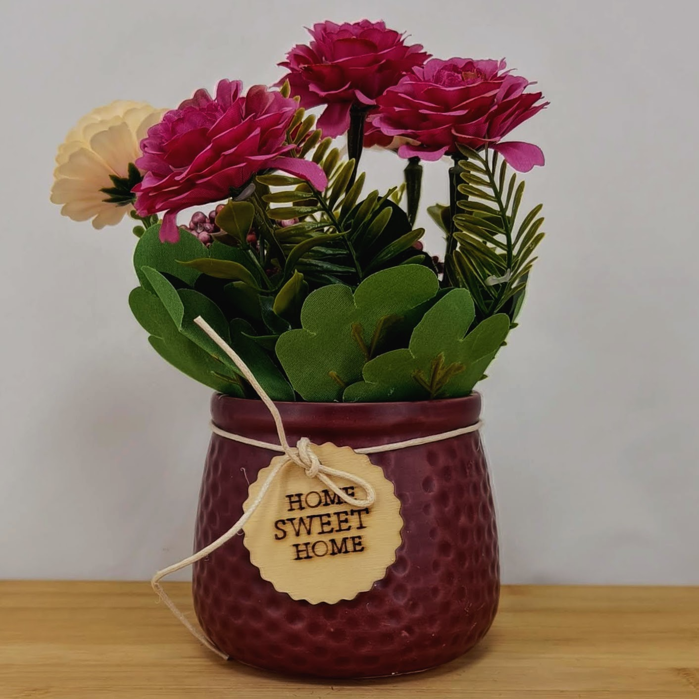 Laughing Buddha - Artificial Flower Ceramic Pot (PC277)