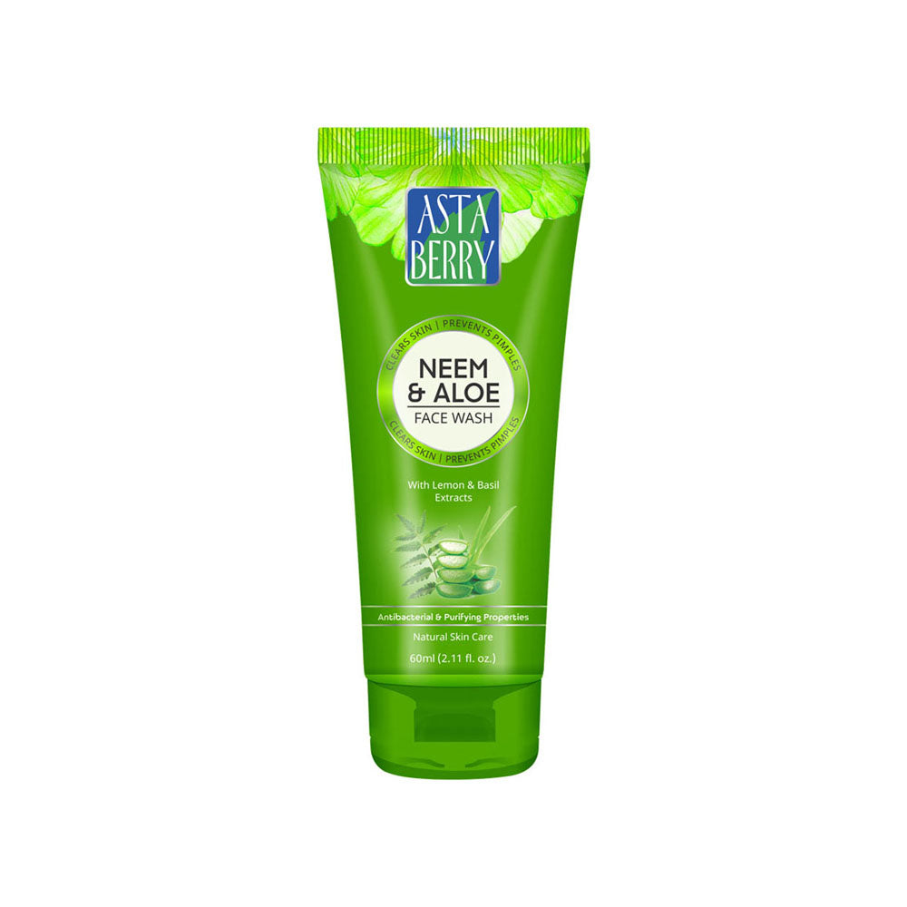 Astaberry Neem Aloe Vera Face Wash | Antibacterial & Purifying Properties 60 ml