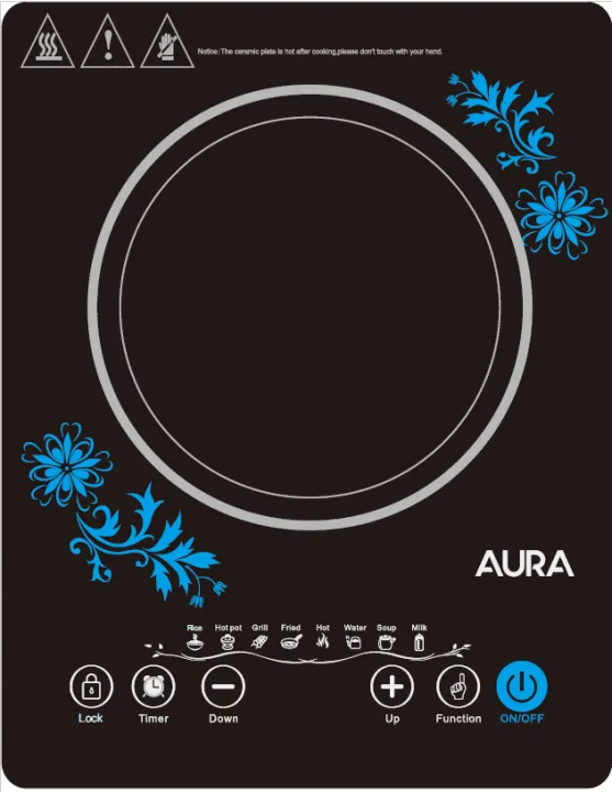 Aura Induction Infra Red Cooktop 2000W- AU20IFGB