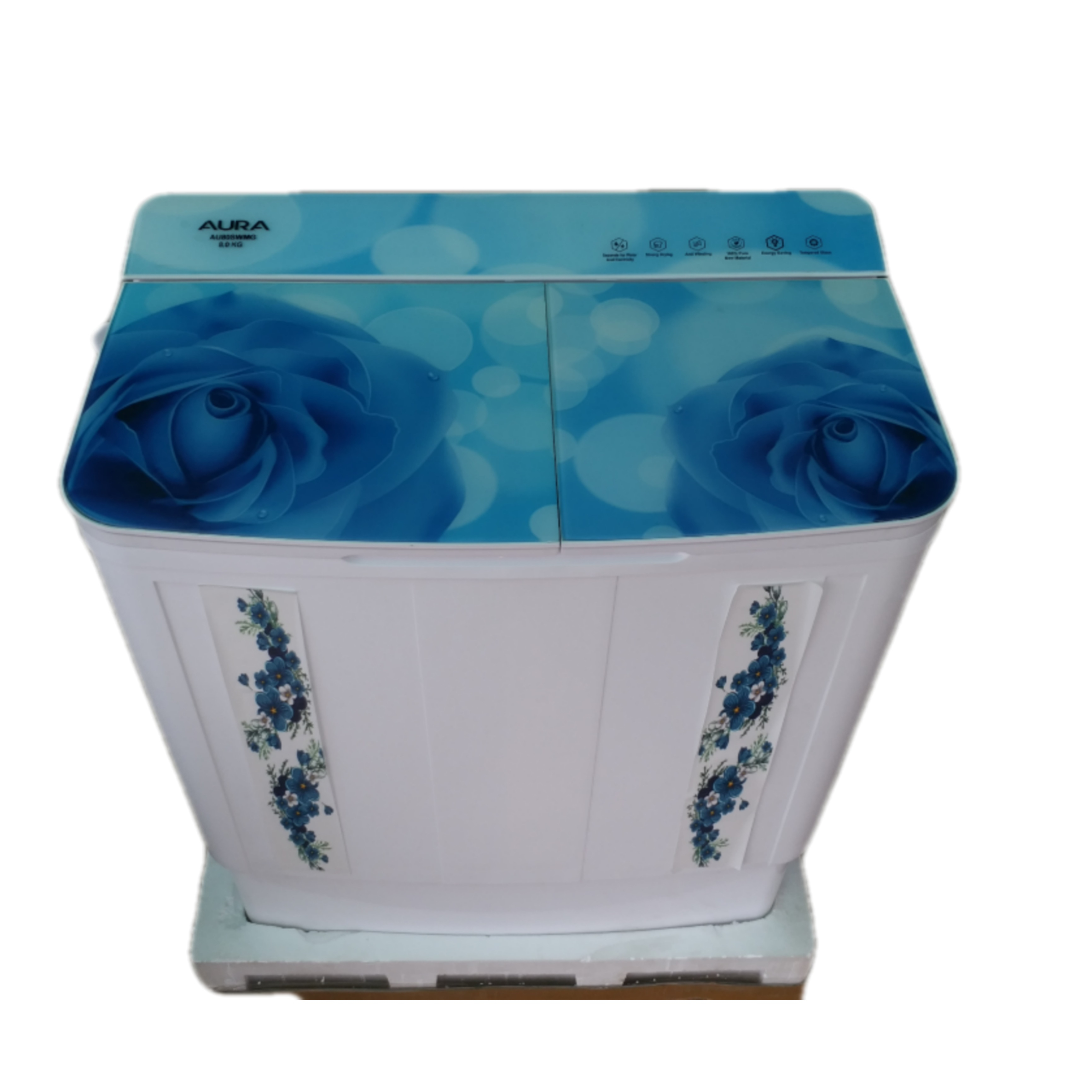 Aura  8 Kg Semi-Automatic Washing Machine - Blue  AU80SWMG 
