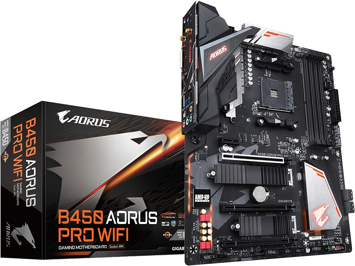 GIGABYTE AMD B550 Ultra Durable Motherboard with Pure Digital VRM Solution, PCIe 4.0 x16 Slot, Dual PCIe 4.0/3.0 M.2 Connectors, Intel® Dual Band 802.11ac WIFI, Realtek GbE LAN, Smart Fan 5 with FAN STOP,  RGB FUSION 2.0, Q-Flash Plus