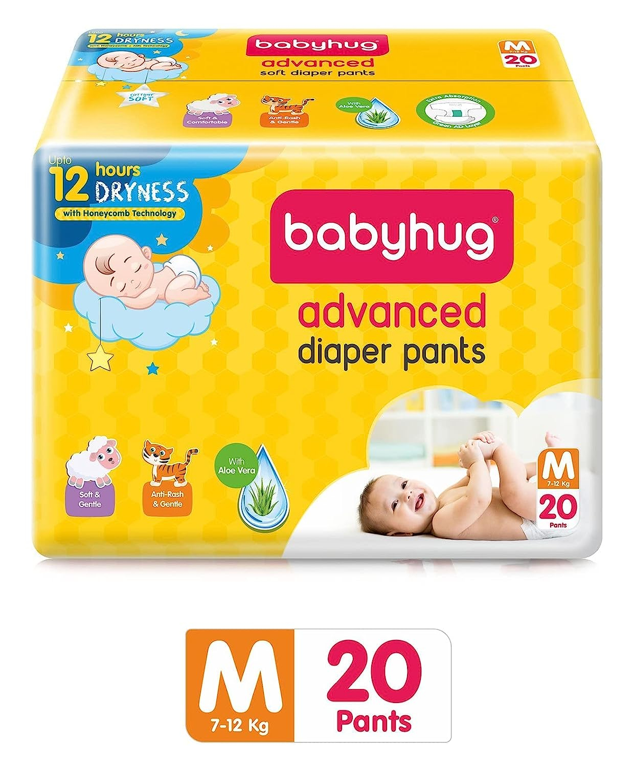 Babyhug Advanced Pant Style Diapers  Medium-20 Pieces