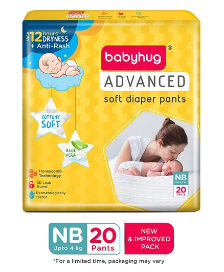 Baby Hug Advanced Diapers Pant Style New Bron-20 Pieces