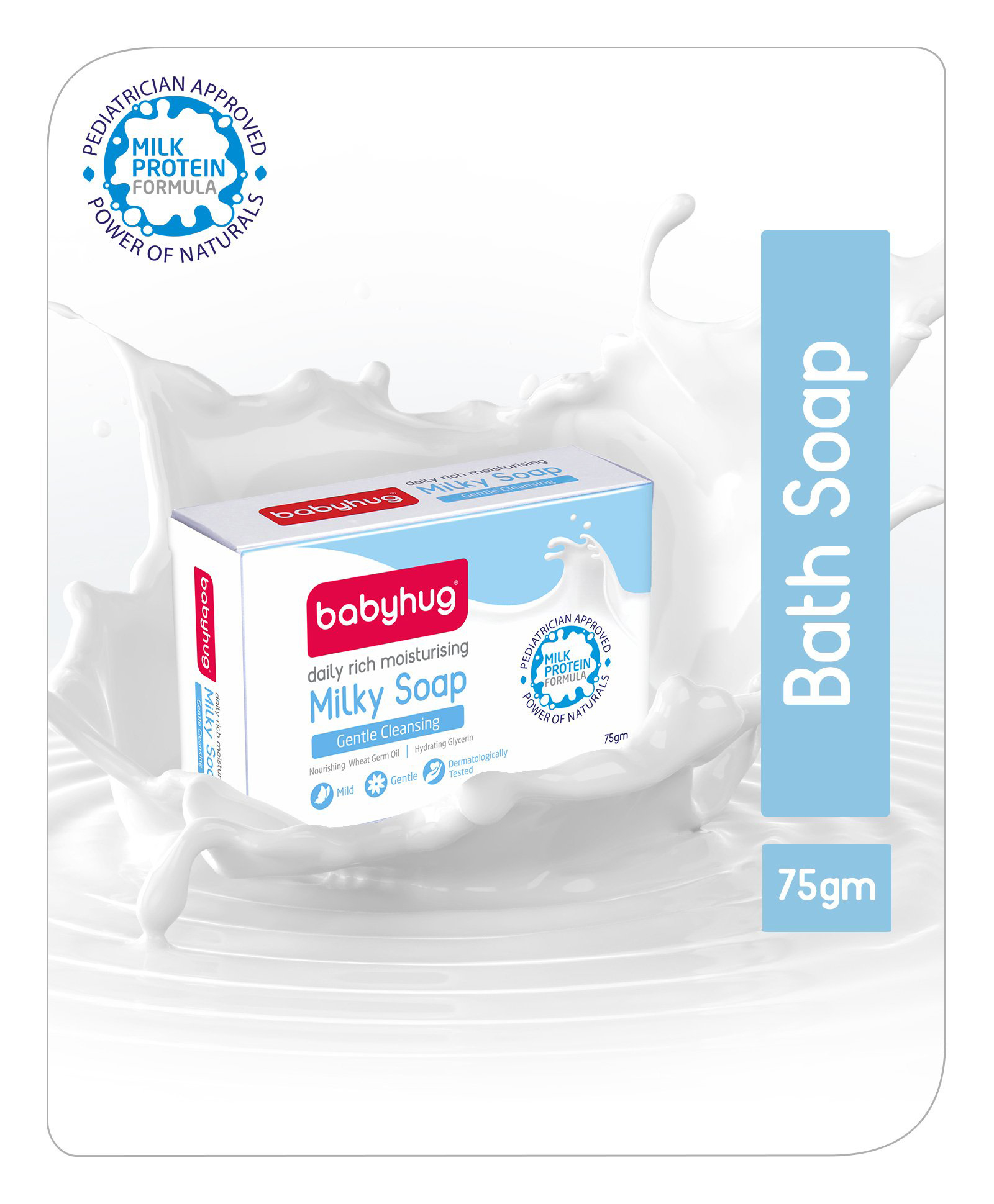 Babyhug Milk Protein Formula Daily Rich Moisturizing Milky Soap -75 gm