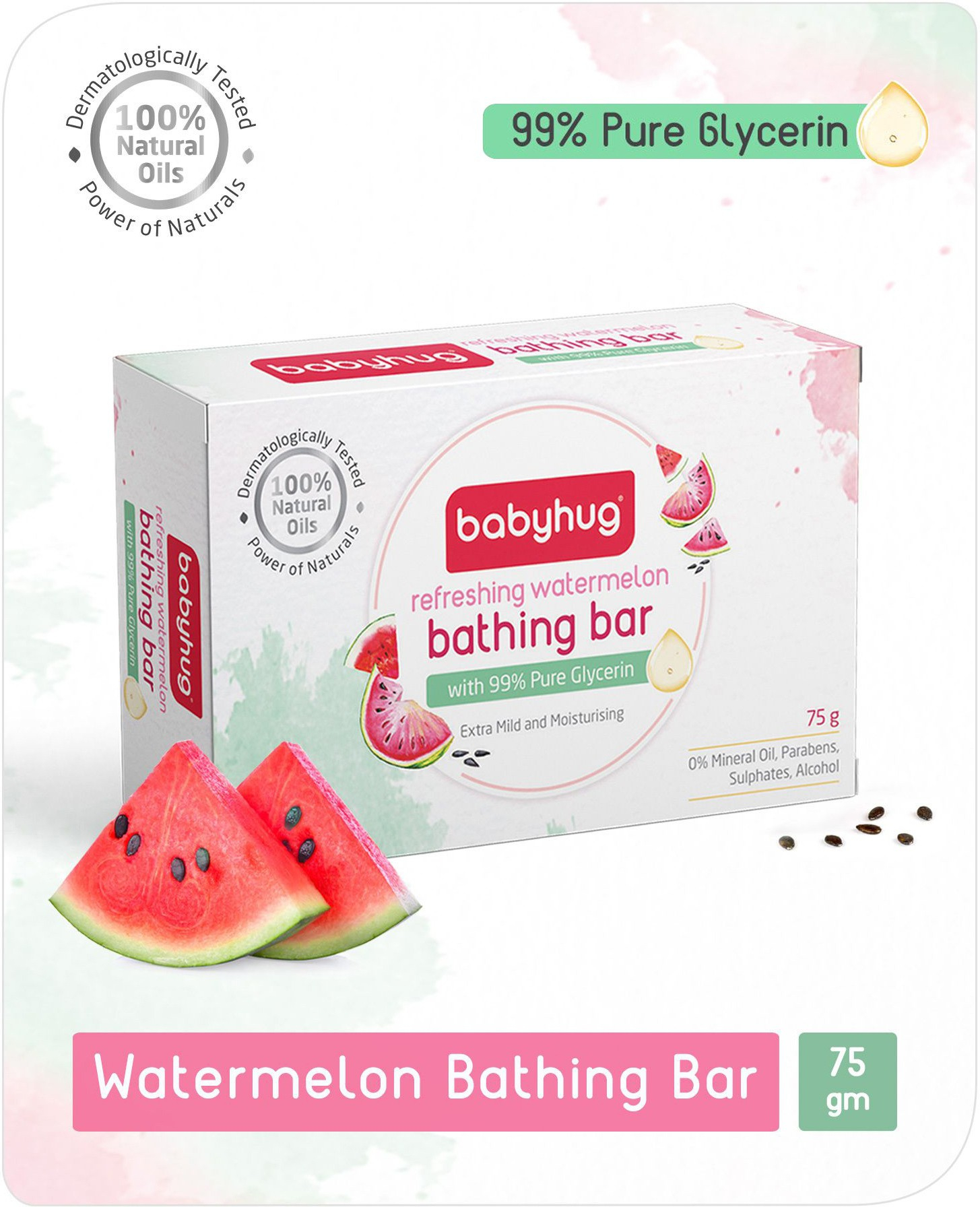 Babyhug Refreshing Watermelon Bathing Bar  -75 gm