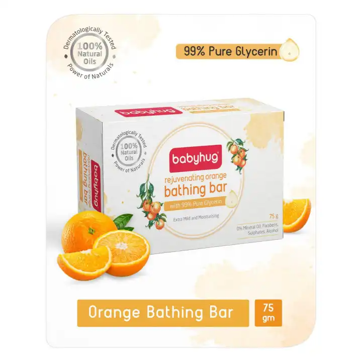 Babyhug Rejuvenating Orange Glycerin Bathing Bar -75 gm