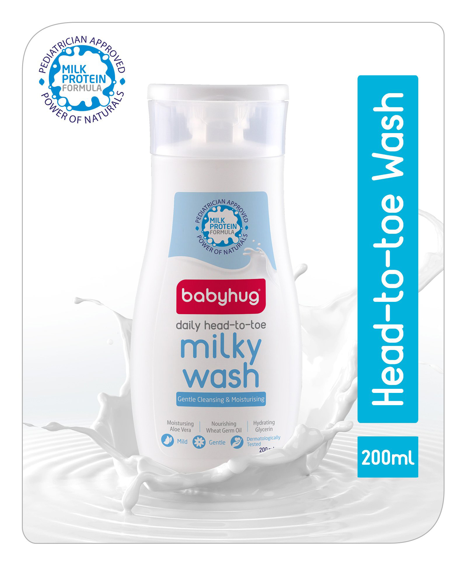 Babyhug Milk Protein Formula Daily Head To Toe Milky Wash - 200 ml