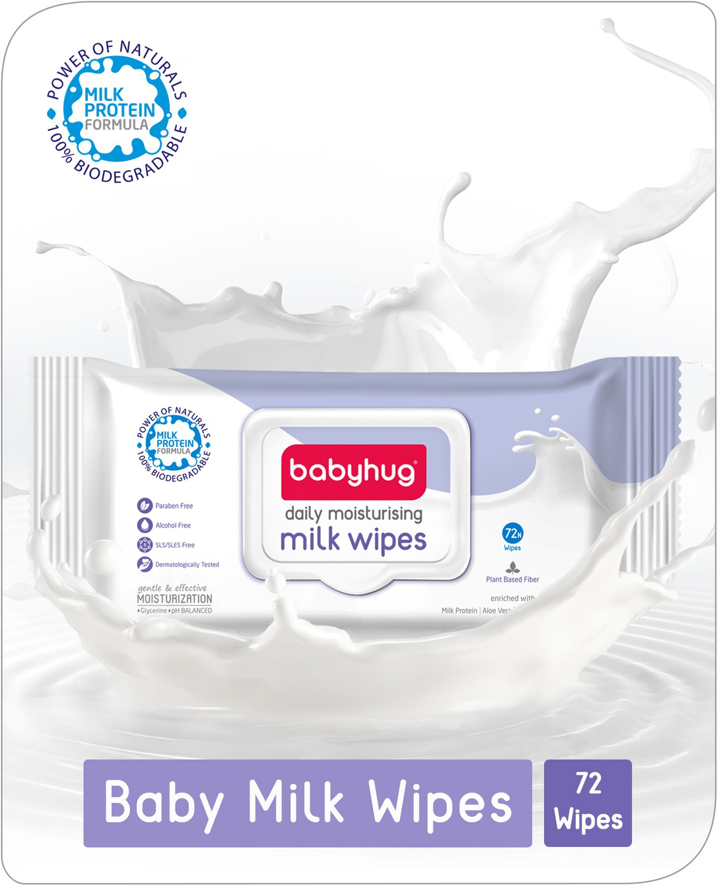 Babyhug Daily Moisturising Baby Milk Wipes-72