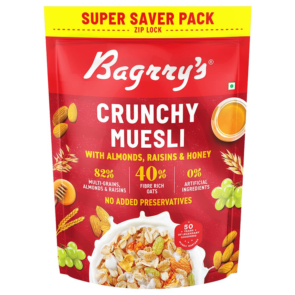 Bagrrys Crunchy Muesli With Almonds Raisins & Honey - 750g