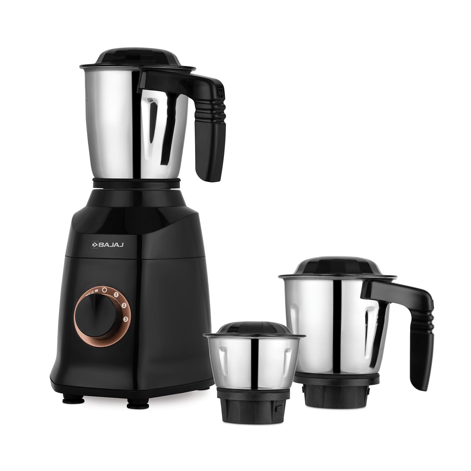 Bajaj Mixer Grinder - 410592 Bajaj Military Series Finesse 750W Midni 3 Jar 750 Watt Mixer Grinder in Black