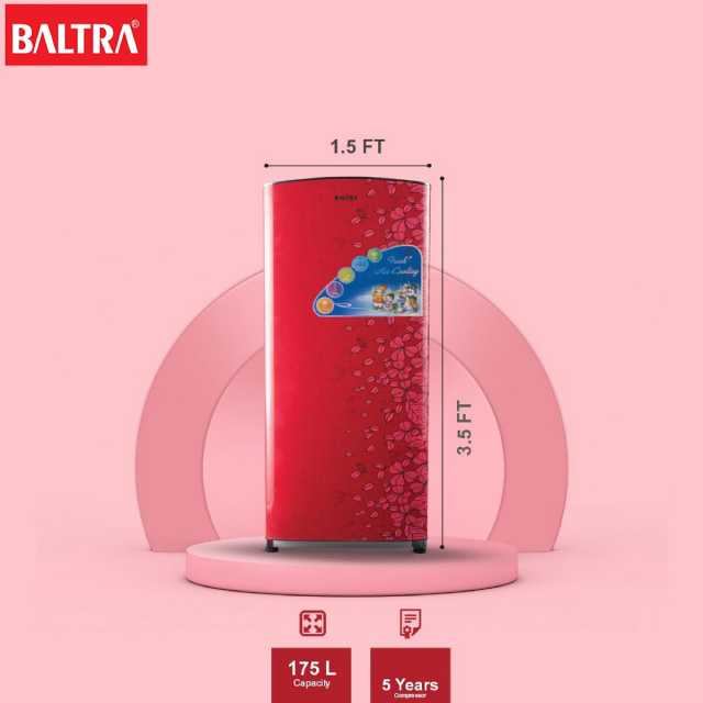 Baltra 175L Single Door Refrigerator BRF175SDRRTR