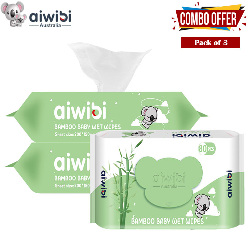 Aiwibi Australian Bamboo Baby Wet Wipes-Pack Of 3