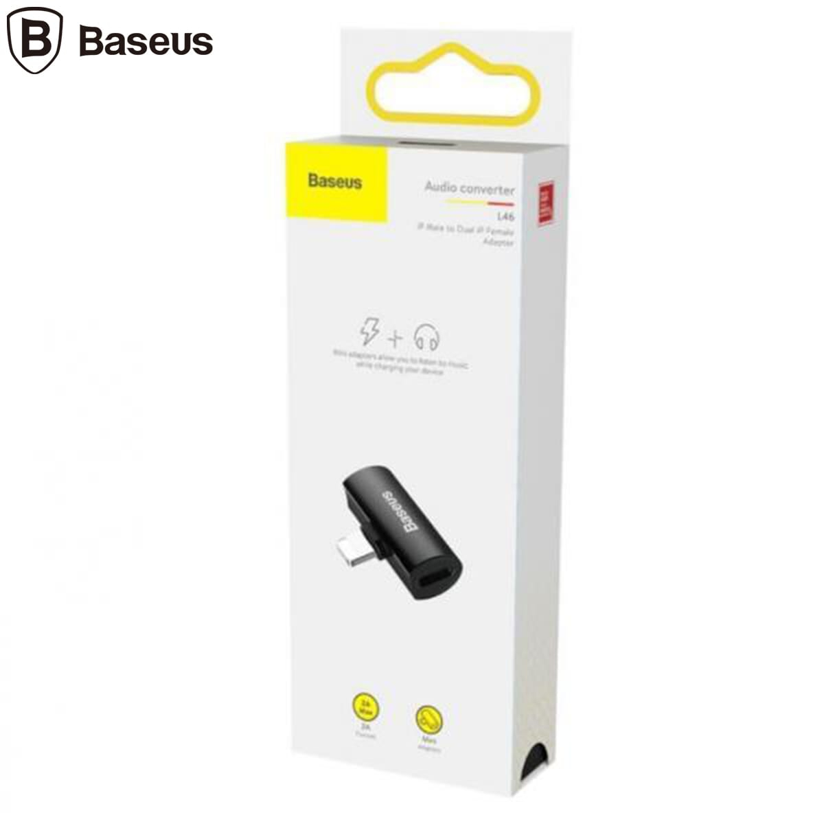 Baseus iP Male to Dual iP Female Adapter L46 Black