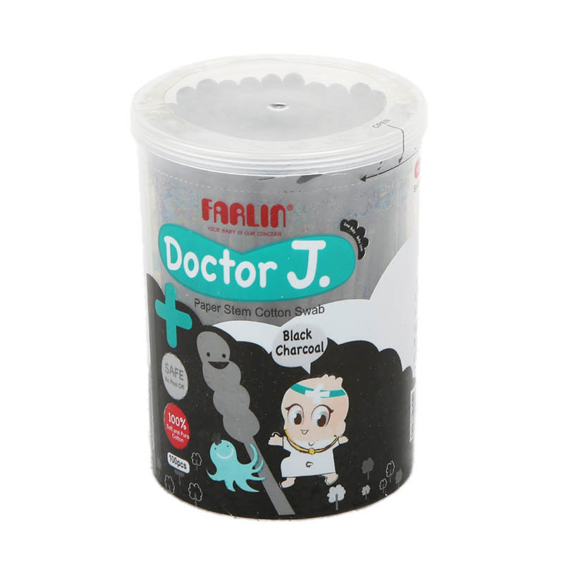 Farlin Cotton Buds Black Charcoal Paper 100's BCB - 007