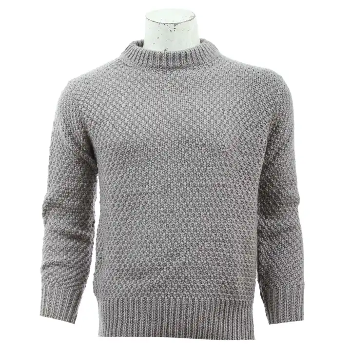 Grey Woolen Full Sleeve Sweater For Men