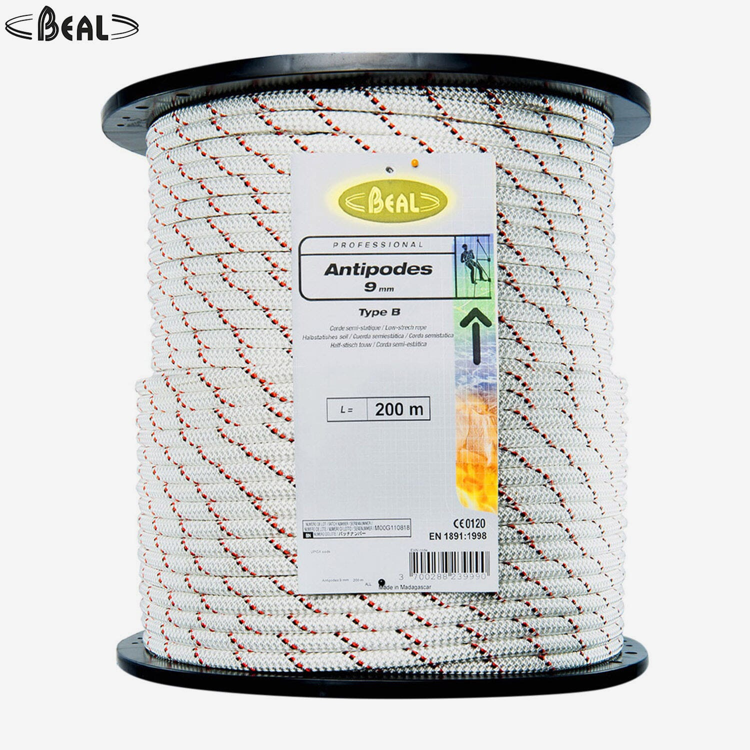 Beal Semi Static Rope Spelenium 10.5 Mm 200 Mtr