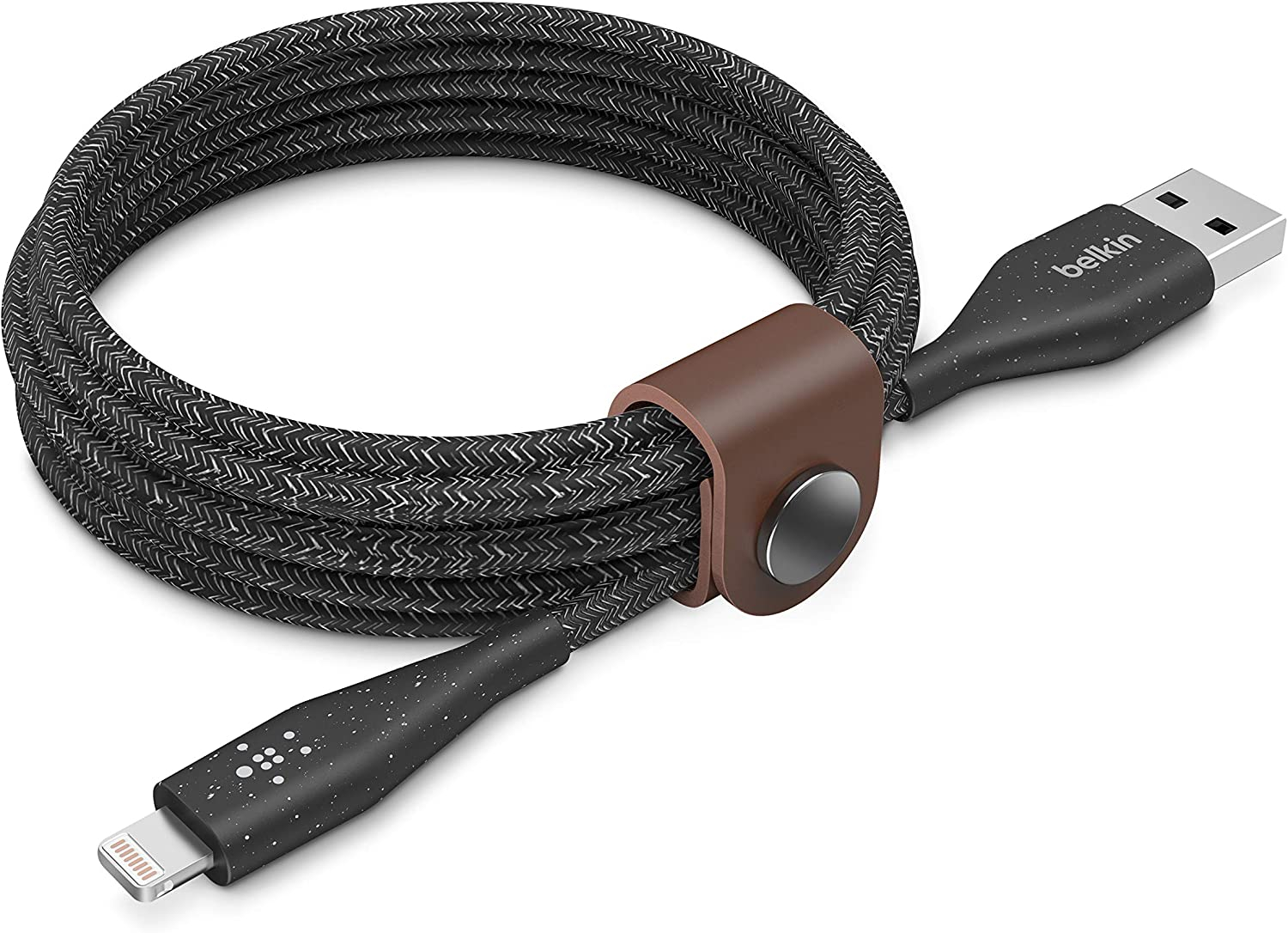 Belkin F8J236bt10-BLK DuraTek Plus Lightning to USB-A Cable with Strap, Black
