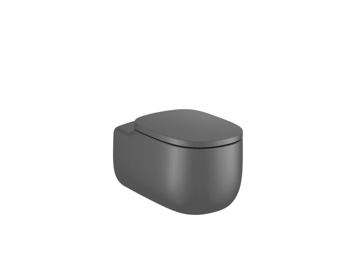 Roca RS3460B7640 Beyond Vitreous china Rimless wall-hung WC with Horizontal Outlet,Onyx