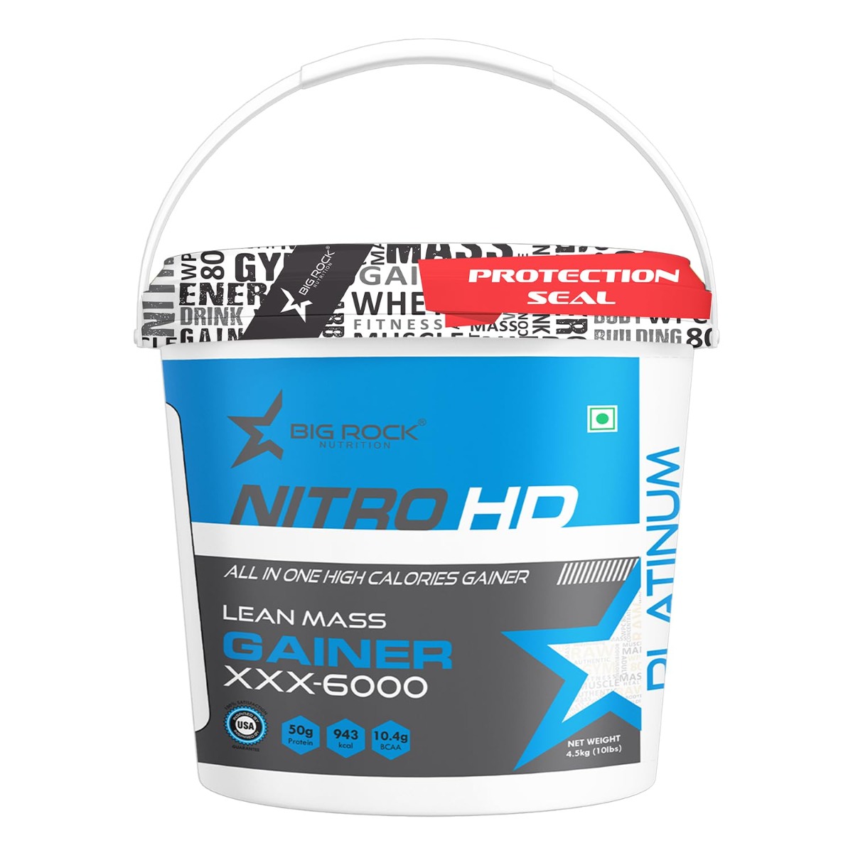 Bigrock Nutrition Nitro Mass HD Lean Mass 6000 Gainers/Weight Gainers (4.5 Kg, Pista Kulfi Flavour)