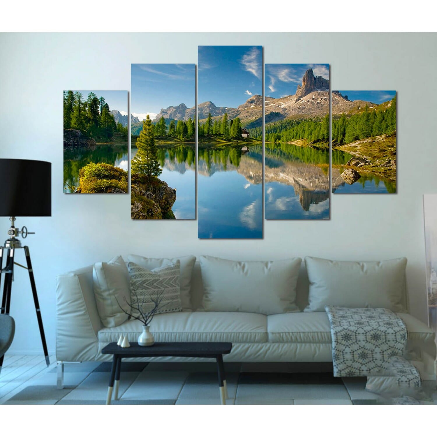 Big Size 5 Panel Nature Canvas | Wall | Home Decor | Canvas | Wall Art With Frame Inside 