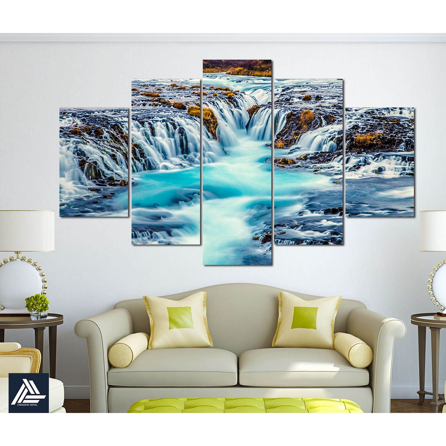 Big Size 5 Panel Nature Canvas | Wall | Home Decor | Canvas | Wall Art With Frame Inside