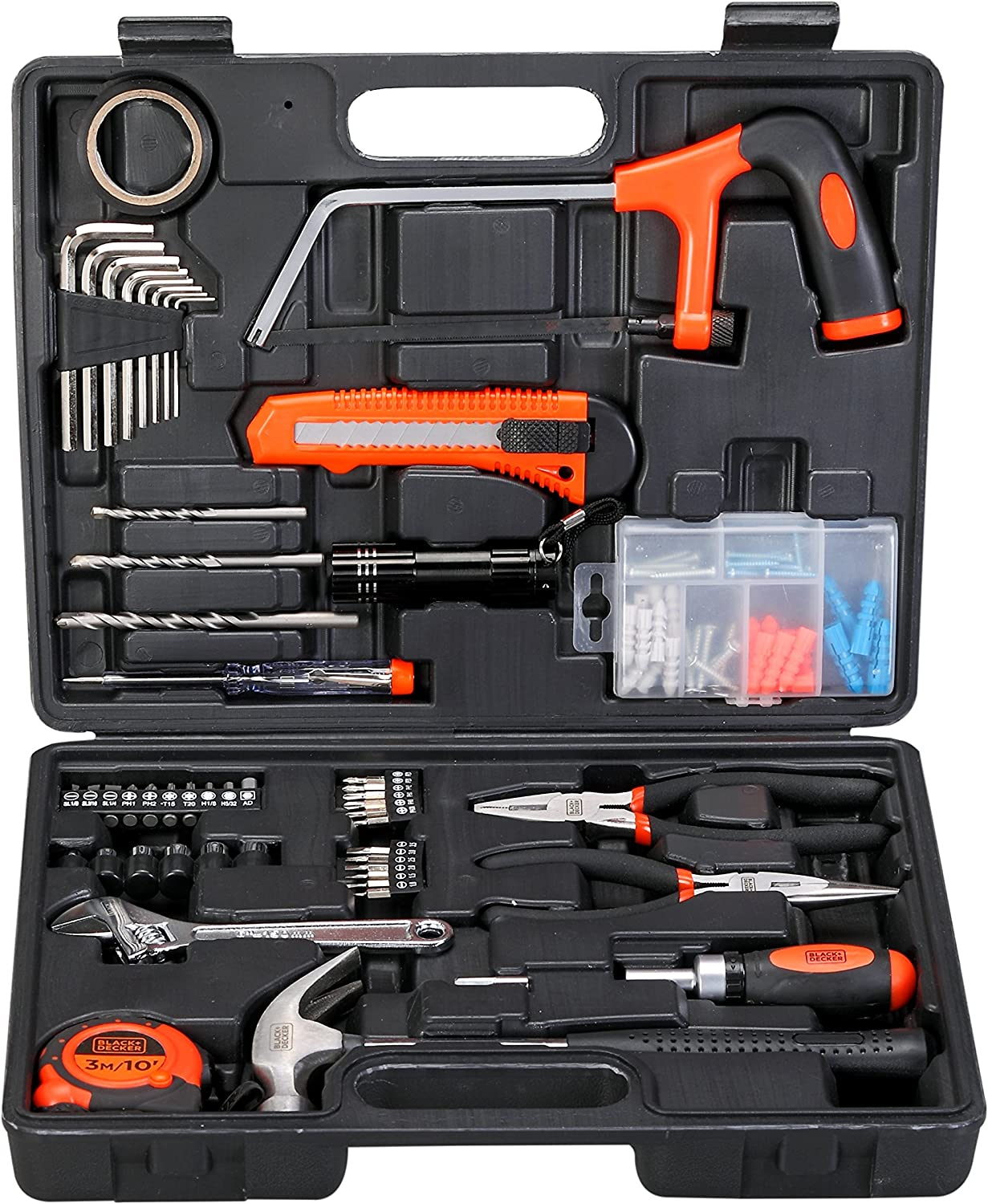 Black + Decker Hand Tool Kit 108 pcs Set, Perfect for Households (BMT108C)