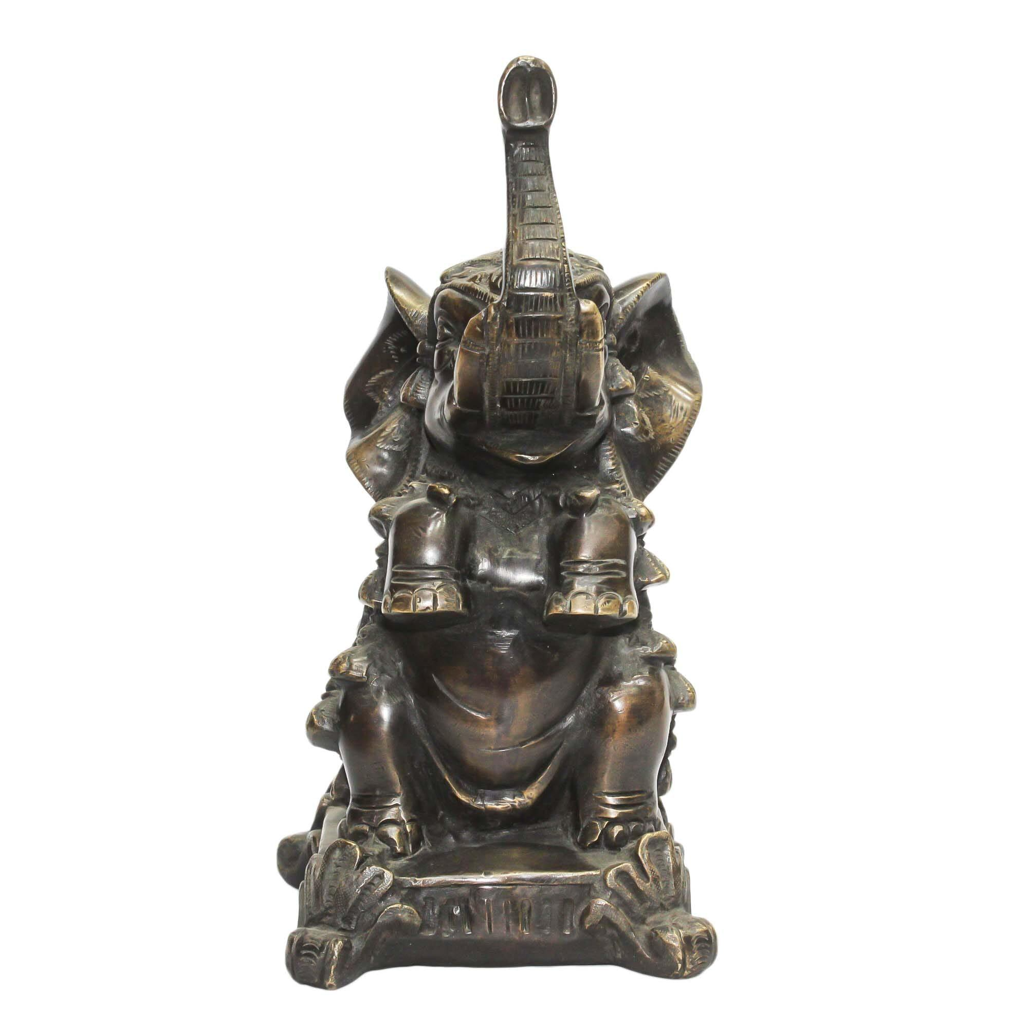 Seven Chakra Handicraft - Black Brass Elephant Statue