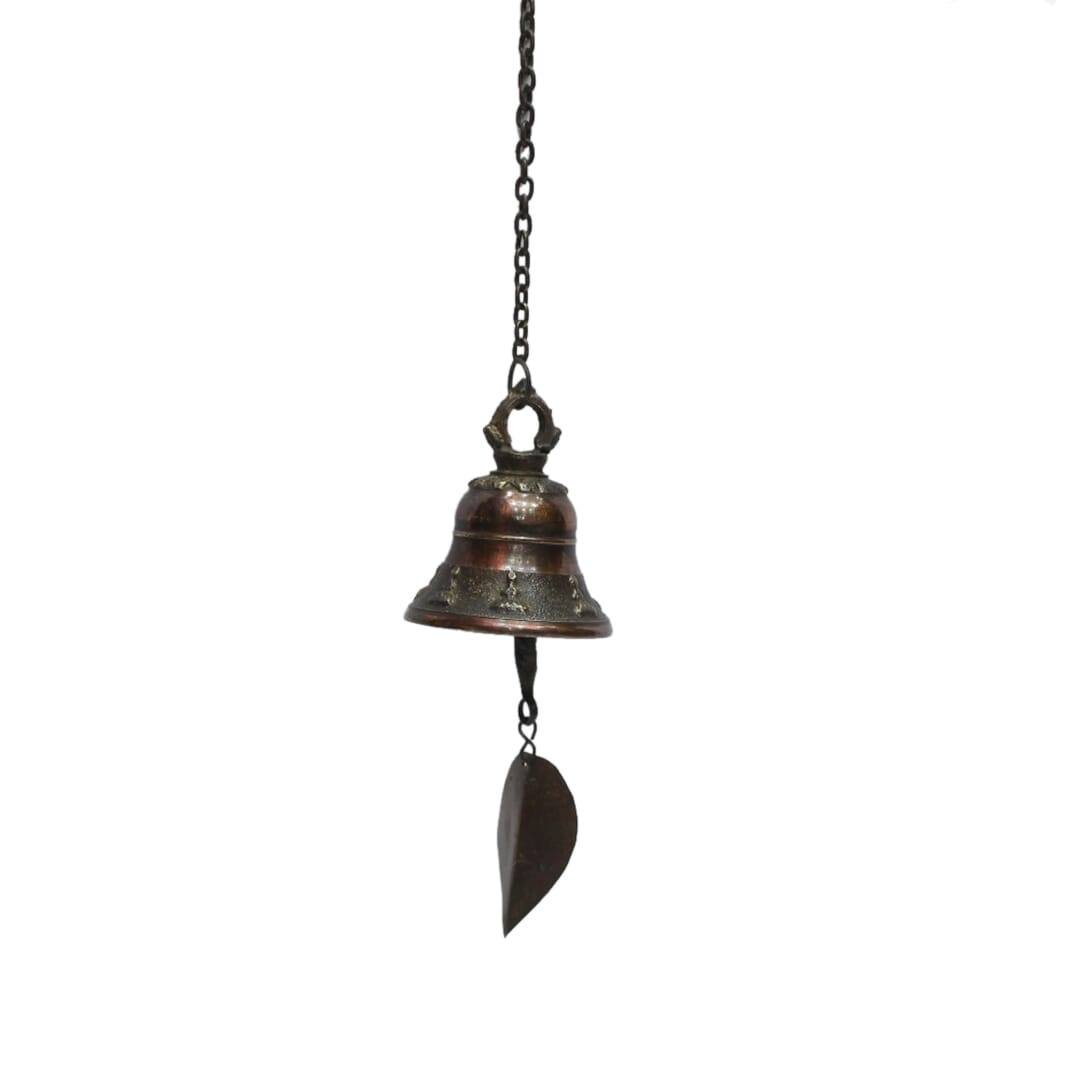 Seven Chakra Handicraft - Set Of 3 Black Leaf Design Wind Chime- Medium