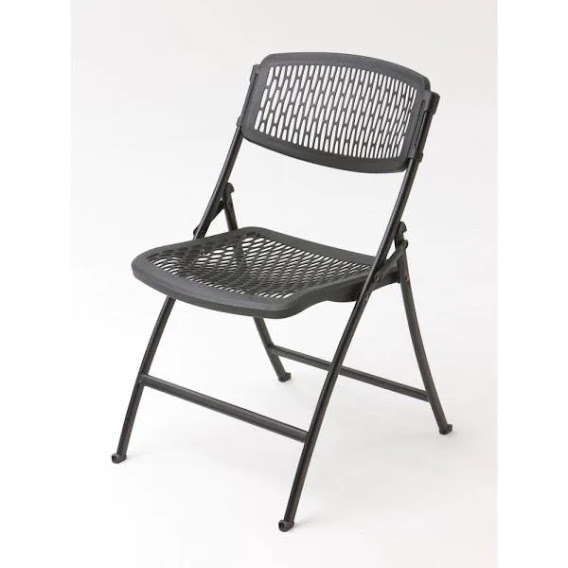 Laughing Buddha - Black Mesh Design Folding Chair
