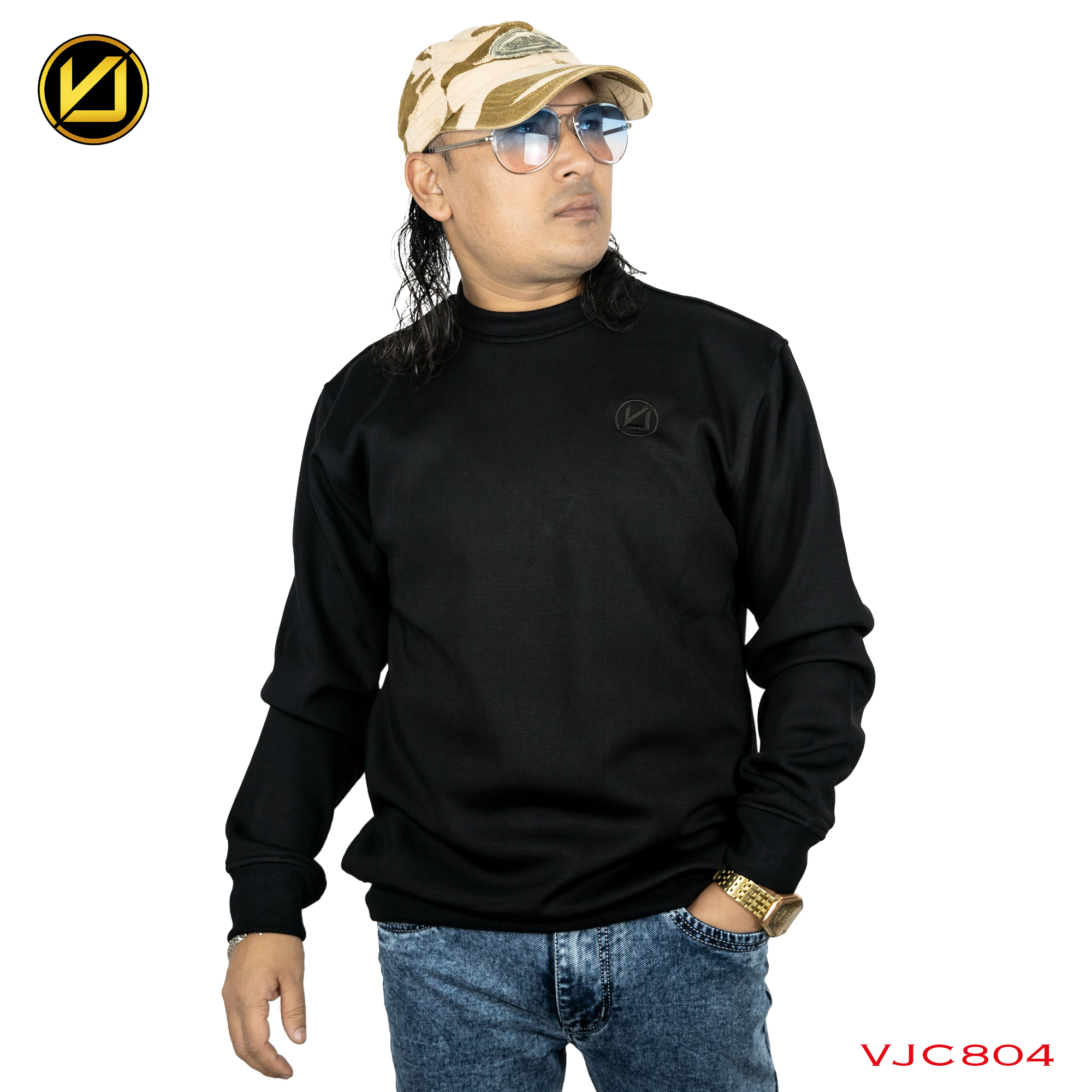 VIRJEANS (VJC804) Sweatshirts For Men-Black