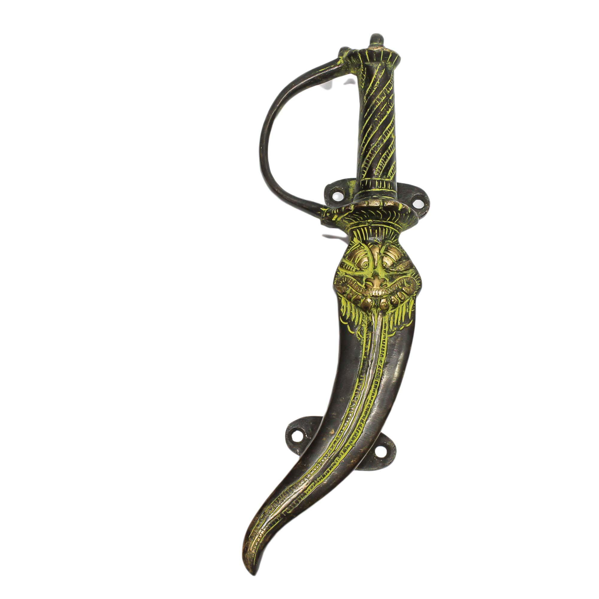 Seven Chakra Handicraft - Black/yellow Knife Design Door Handle