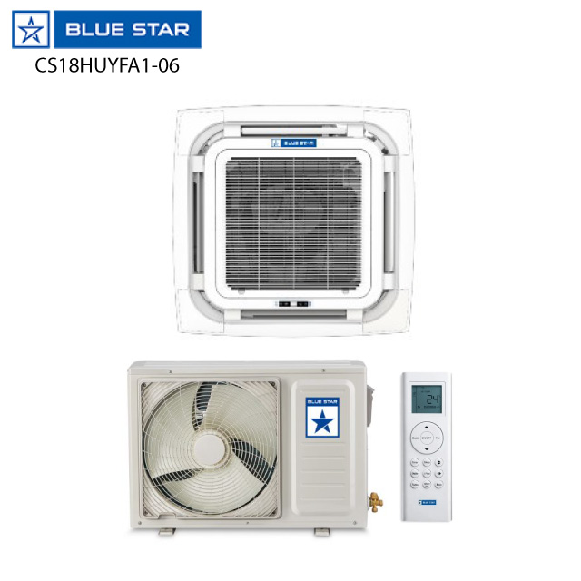 Blue Star Cs18huyfa1 - 1.5 Ton Ceiling Cassette Split Type Fixed Speed AC