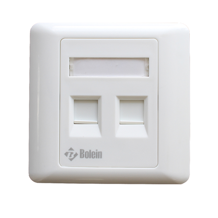 Bolein BLF-502012-C66 - Double Faceplate with Cat6 RJ45 Jack and Cat3 RJ11 Jack