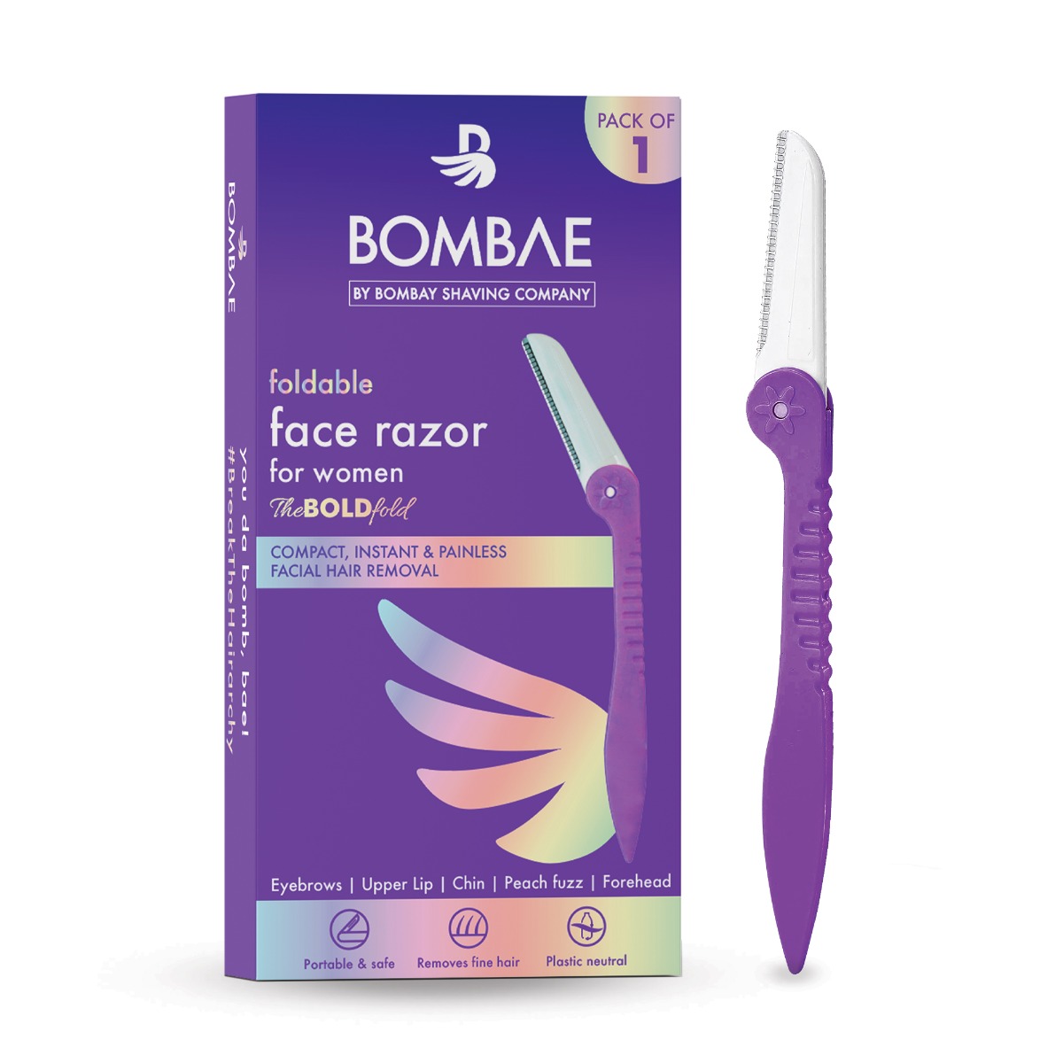 BOMBAE Foldable Face Razor for Women - Pack of 1