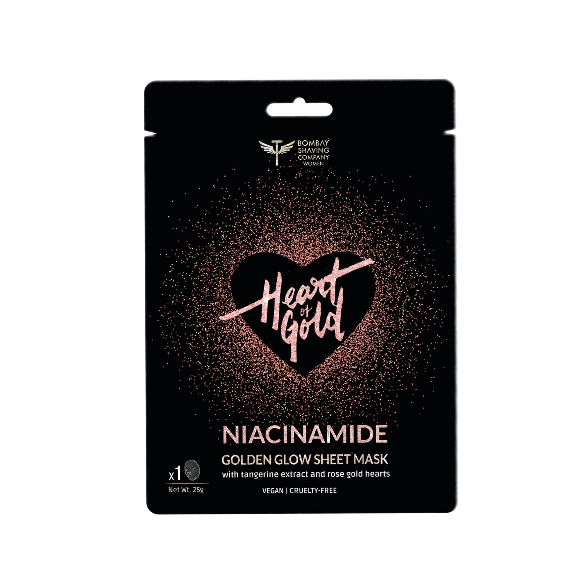 Bombay Shaving Company Heart of Gold Niacinamide Golden Glow Face Sheet Mask