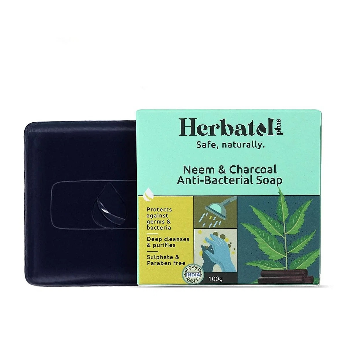 Bombay Shaving Company Herbatol Plus Anti-Bacterial Soap (100gm) With Neem & Charcoal