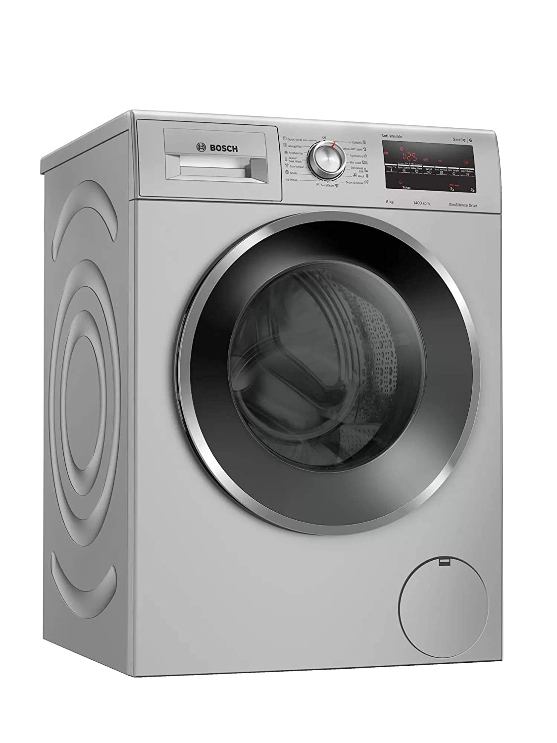 Bosch 8 Kg Fully Automatic Front Load Washing Machine (WAJ2846SIN, Silver)