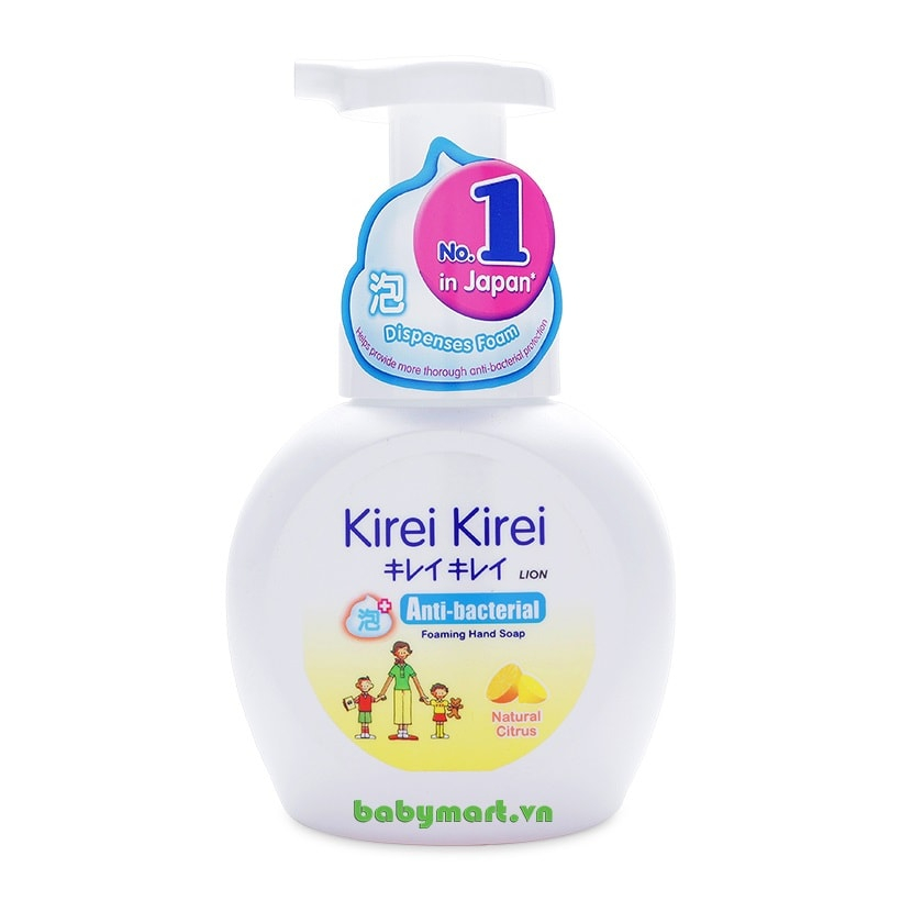 Kirei Kirei Lion AntiBacterial Foaming Hand Soap Natural Citrus 250ml