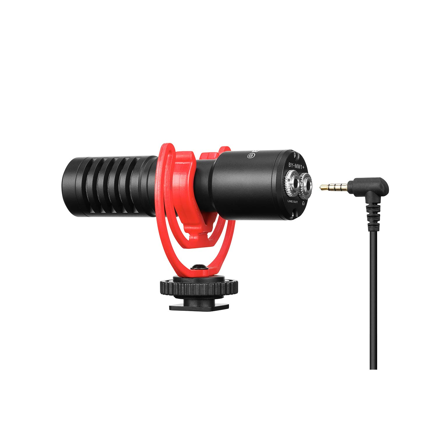 Boya BY-MM1+ Microphone - Super-Cardioid Shotgun Microphone with Real Time Monitoring Compatible with iPhone/Android Smartphones, DSLR Cameras Camcorders for Live Streaming Audio Recording