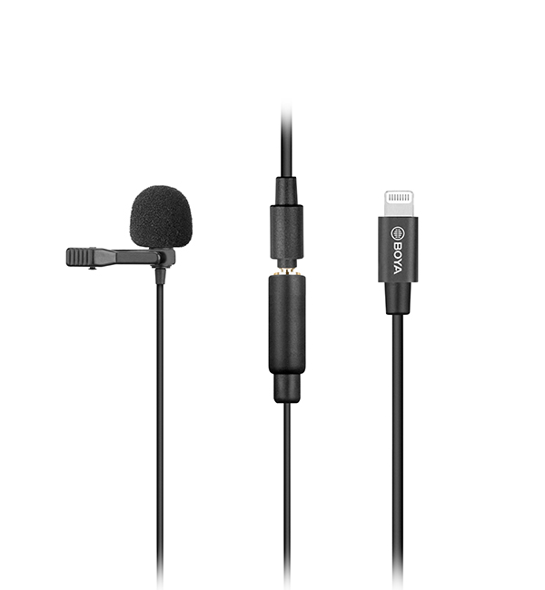 Boya BY-M2 Microphone - Clip-on Lavalier Microphone for iOS devices - Microphone Lightning Port for iOS Devices Phone Tablet Recording V-Log Making Broadcasting