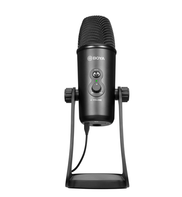 Boya BY-PM700  Microphone - 2.4 GHz Wireless Microphone System - Computer Microphone for Vlog Conference Live, Condenser Microphone with Flexible Polar Pattern for Windows and Mac Tablet Recording Interview Vlog Game Podcast