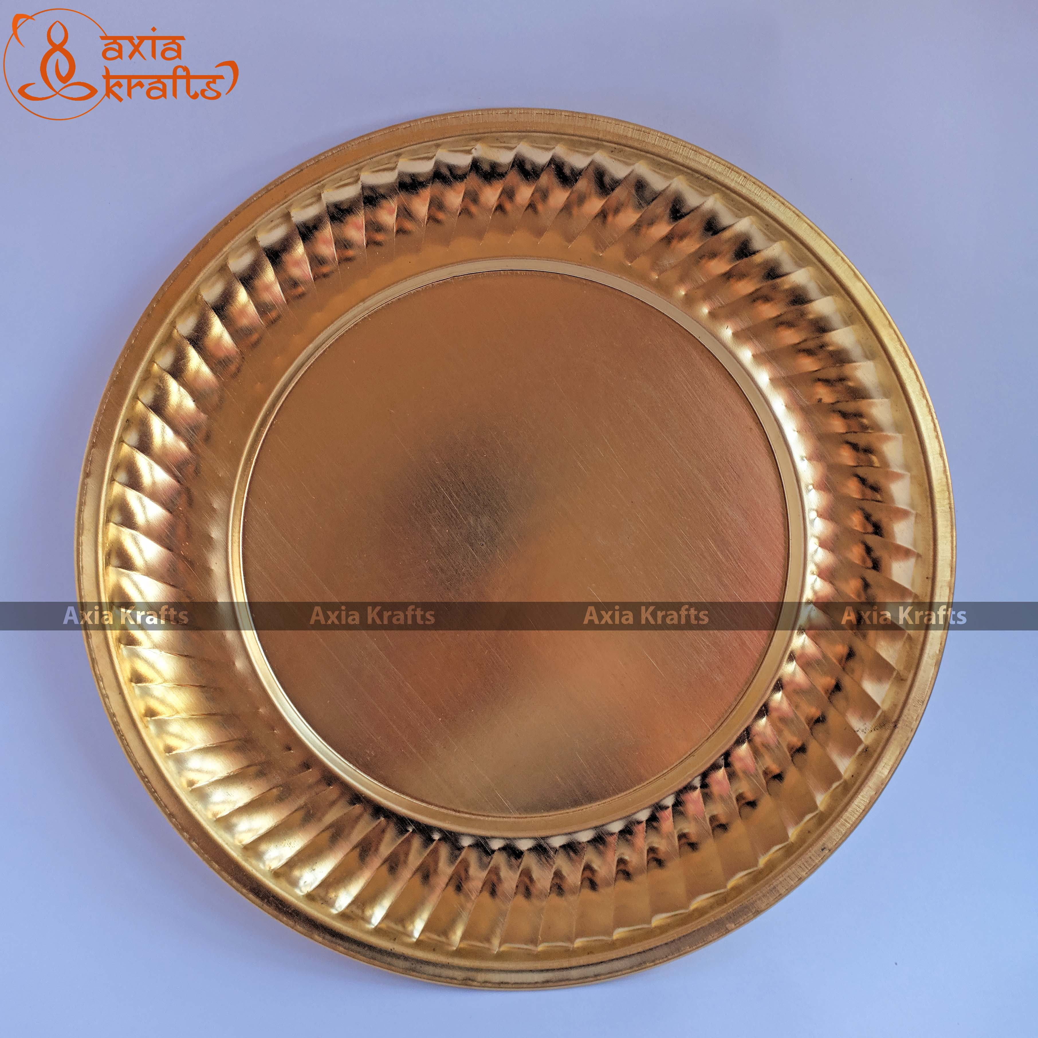Axia Krafts Brass | Pital Thaali 13.4"