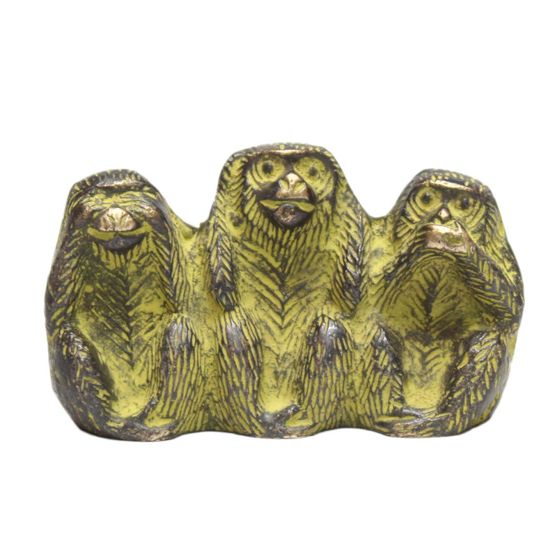 Seven Chakra Handicraft - Brass 3 Monkeys Design Statue